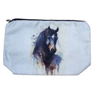 Stoff-Kosmetiktasche mit Pferdemotiv